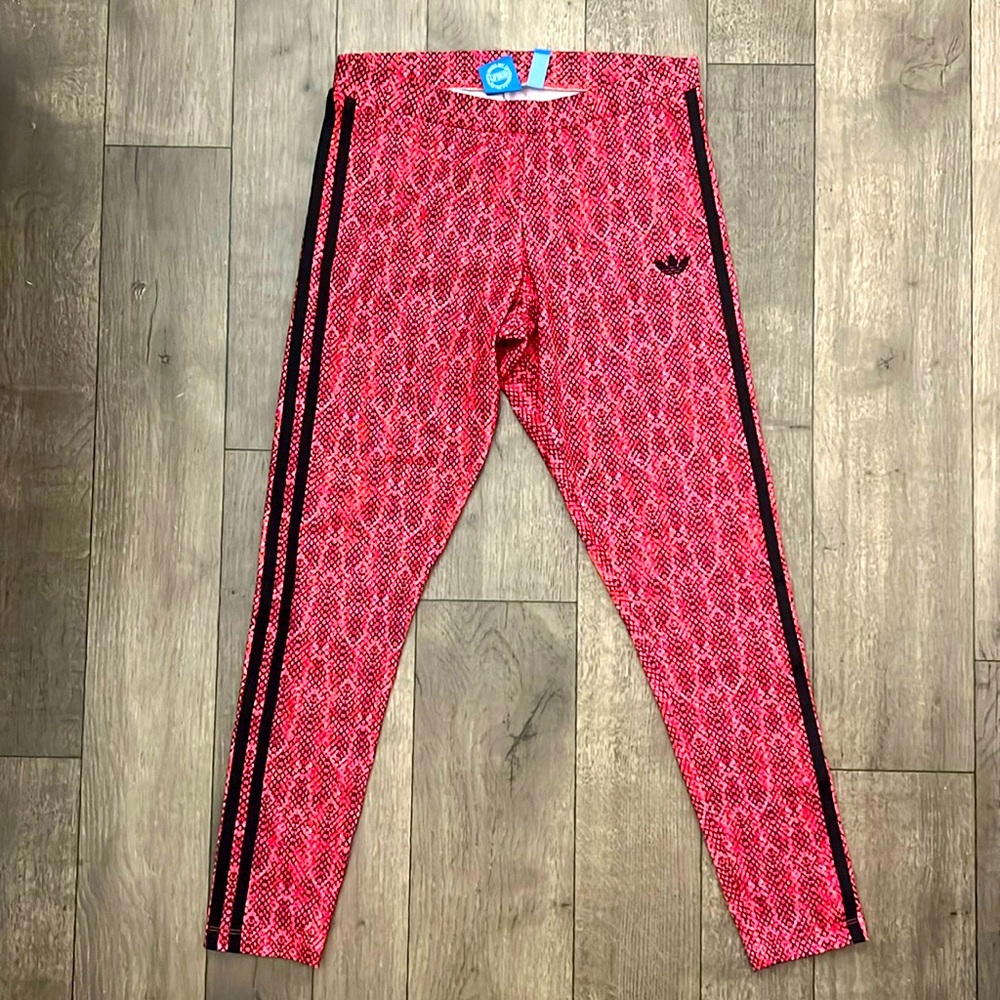 ADIDAS ORIGINALS Red Snakeskin Leggings